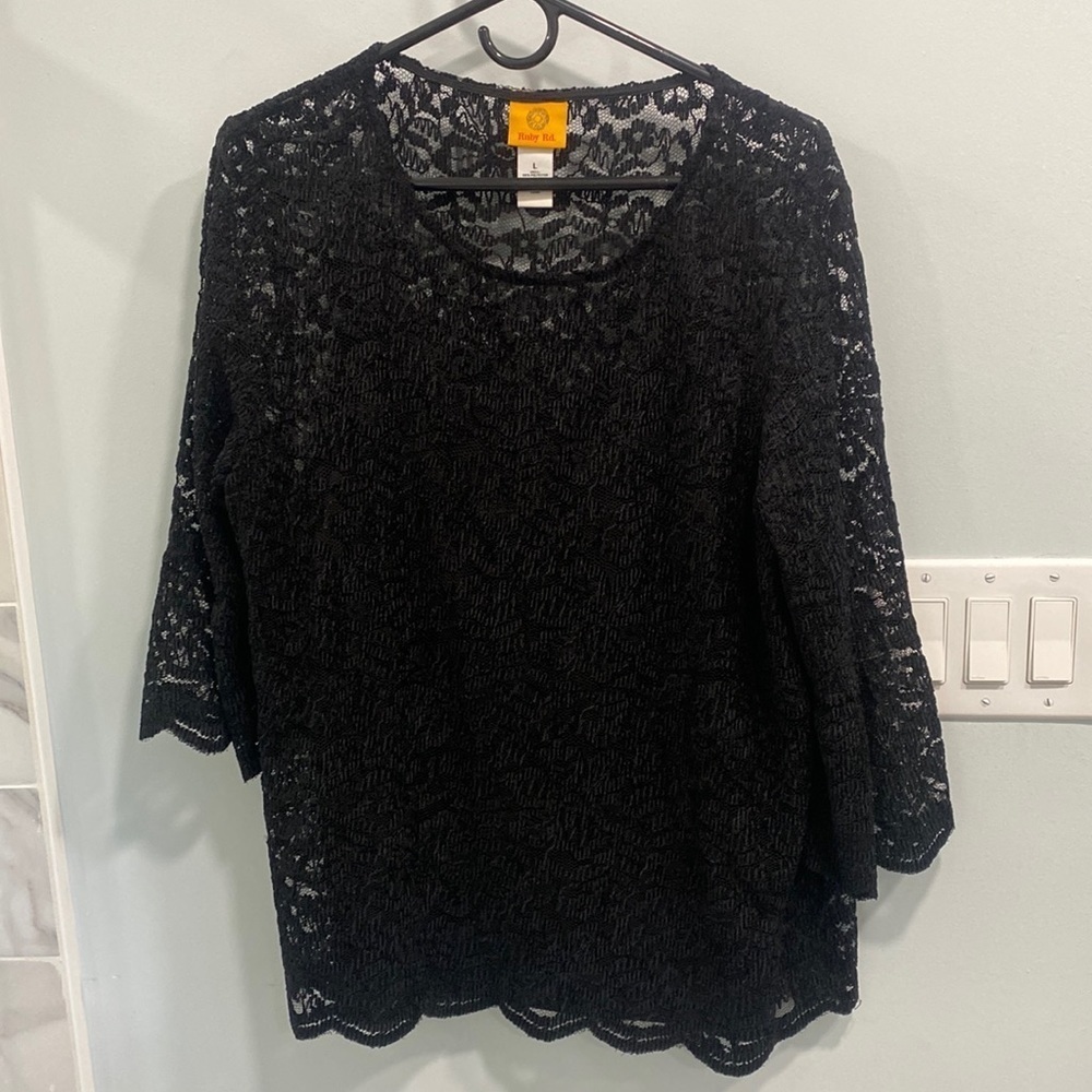 Ruby rd. Large black lace top